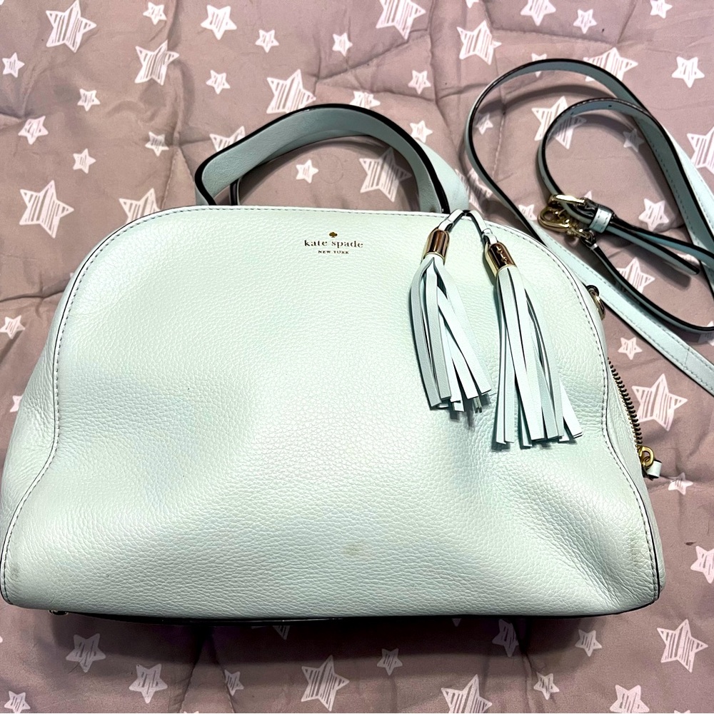 Kate Spade mint green satchel with longer strap included